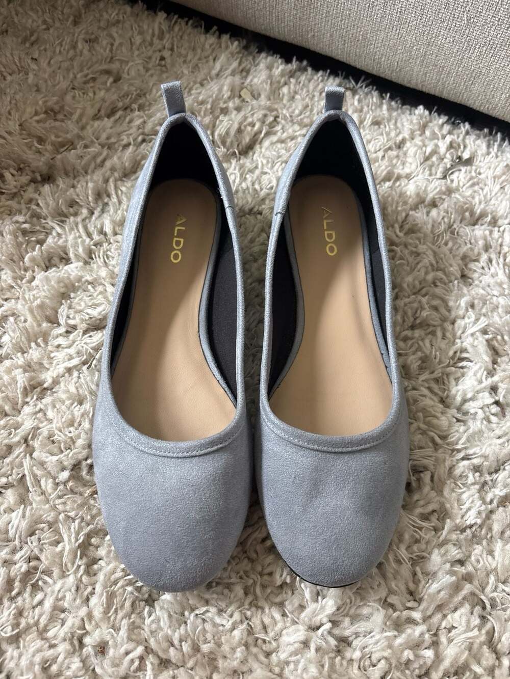 ALDO Cassedy Suede Low Heel Ballet Flats in Light Blue